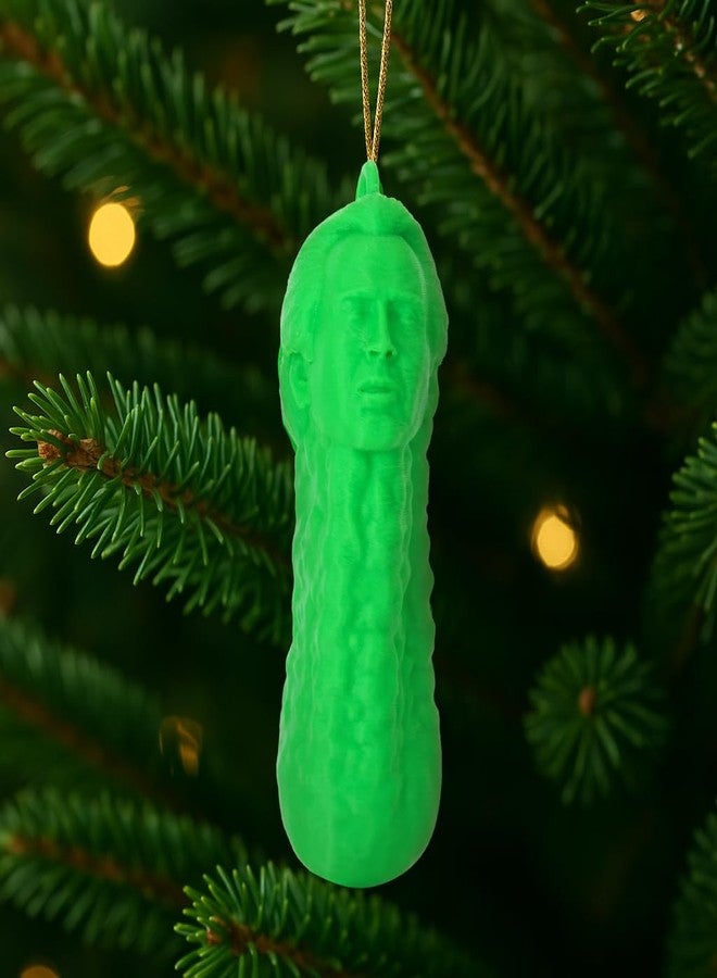 Costume Wizard Picolas Cage Pickle Christmas Ornament - Funny Nicolas Cage Hanging Tree Decoration, Green Pickle Holiday Gag Gift for Adults, White Elephant Party Favor, Stocking Stuffer Made in USA - Image 1